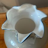 Vintage 1950s Vase in Gray Opaline - Blue Collar - H 18.5 cm