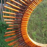 Rattan sun mirror 57 cm