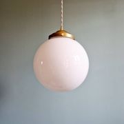 Art Deco suspension in white opaline, 1920s-30s