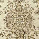 5x8 Light Yellow & Green Vintage Turkish Rug, 162x259Cm