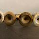 4 Scandinavian brass candle holders