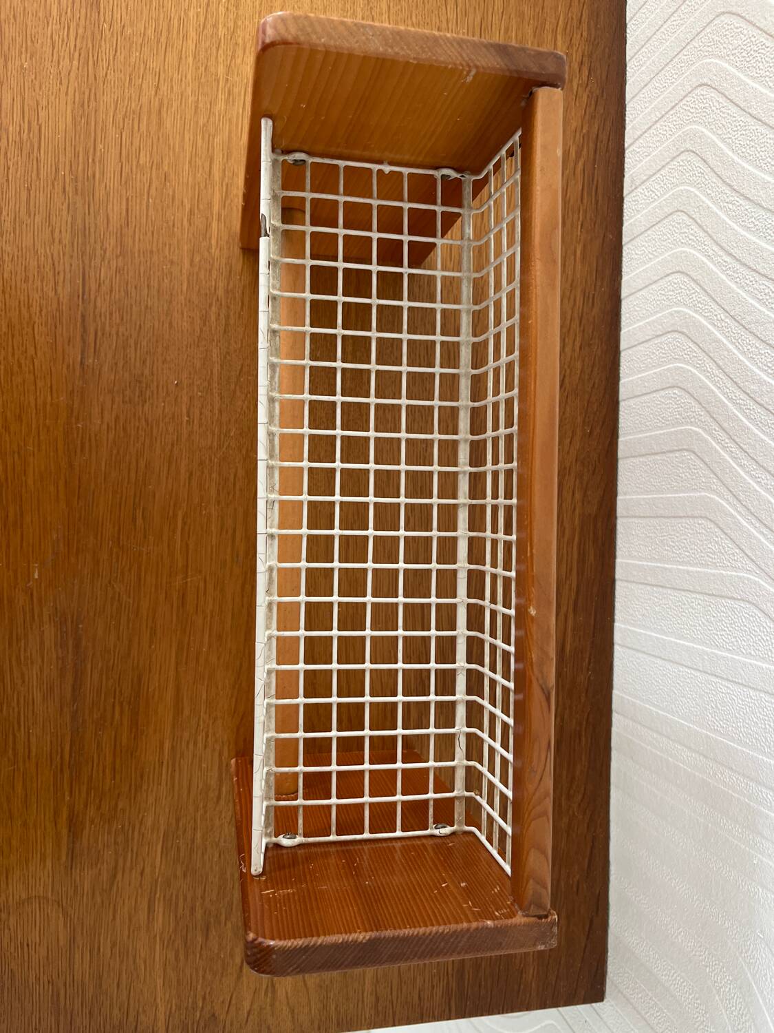 Vintage spice rack and kitchen towel