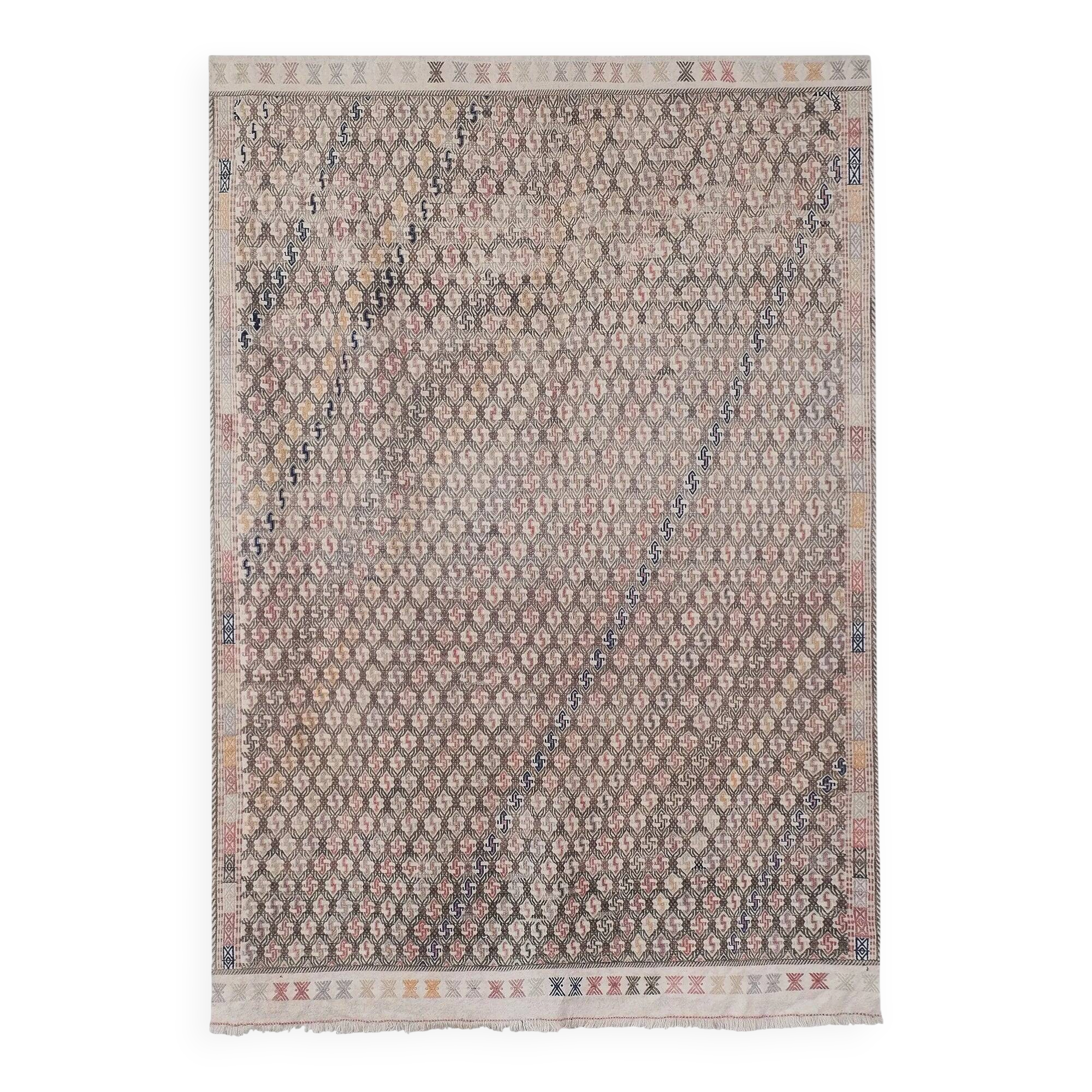 Vintage Turkish kilim, handwoven, 180x255 cm.