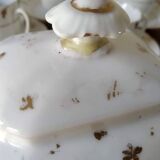 Coffee cups and sugar bowl, Old Paris Empire porcelain, Vve BARES