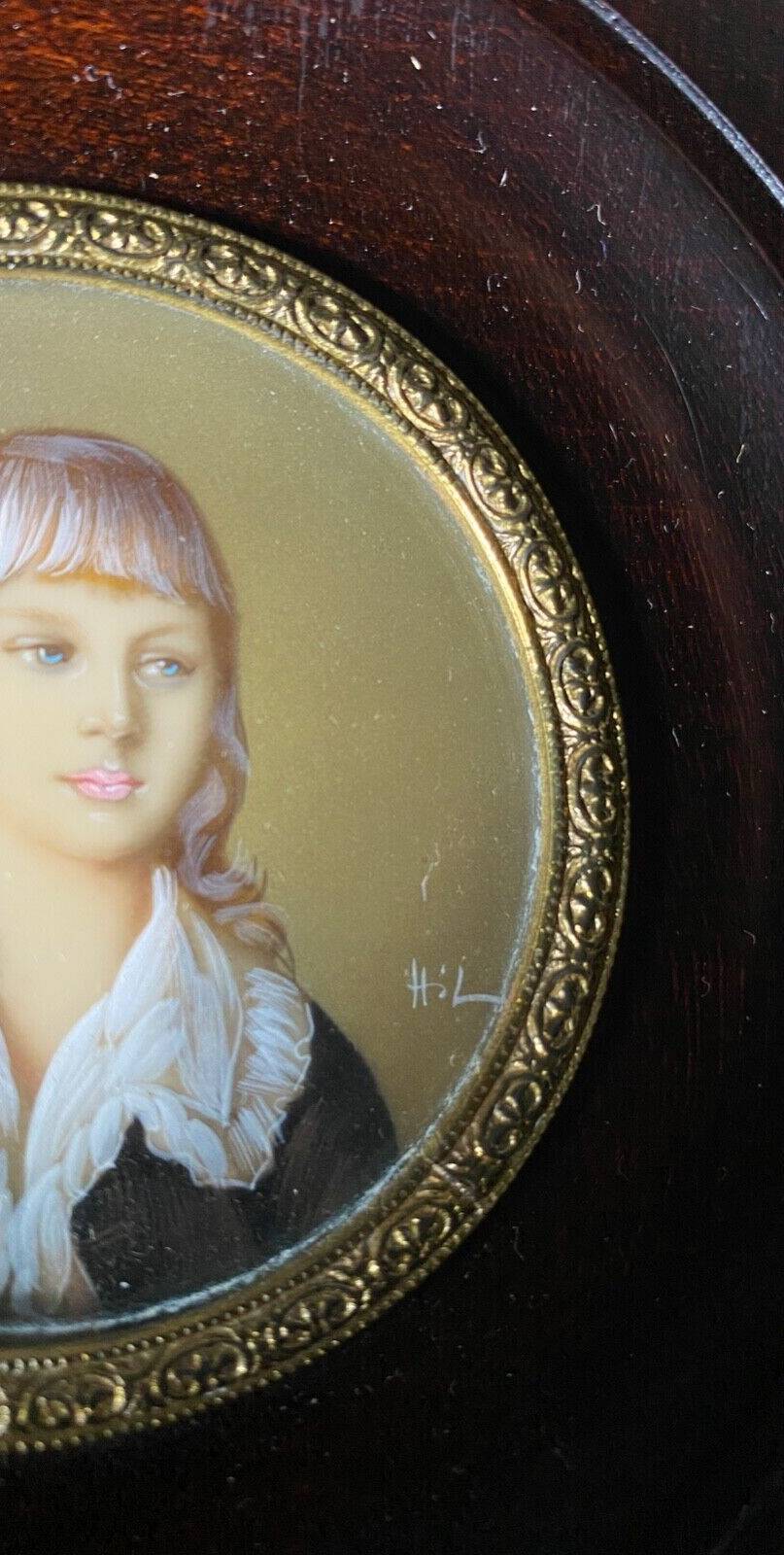 Miniature signed Hil hand painted mid-20th century Prince Adolphe