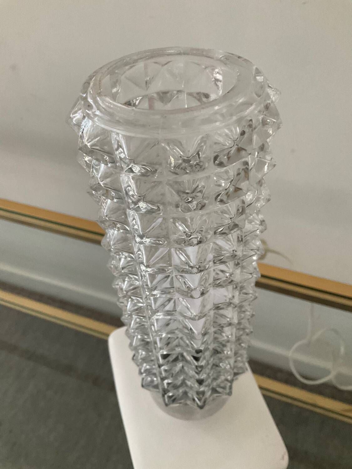Vintage ceramic and glass lamp from the 70s