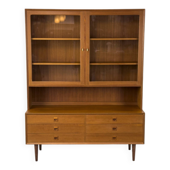 Teak Highboard with Glass Doors by Brouer Møbler, 1960s