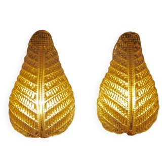 Pair of Murano glass wall lights by Toso & Barovier, 1960