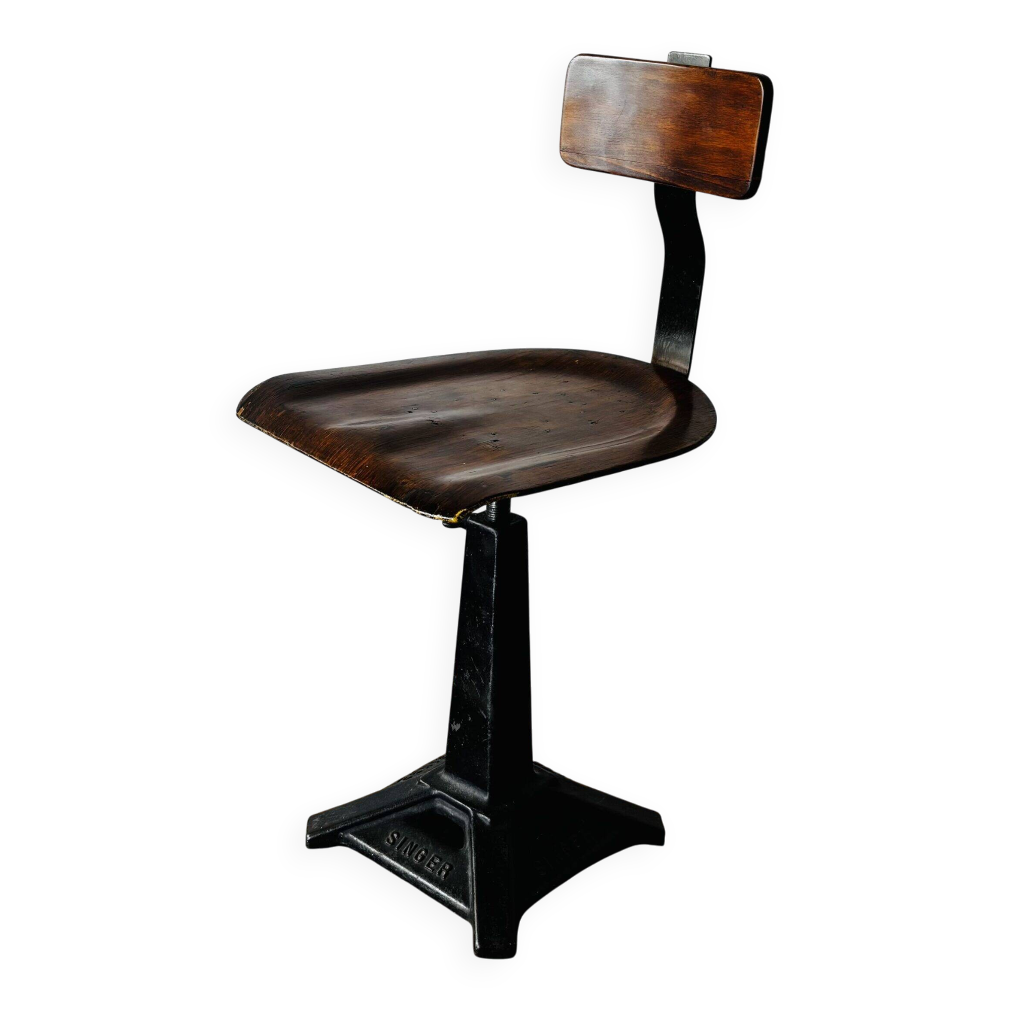 Adjustable Singer workshop chair with Eiffel base