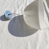 Large SUSPENSION with 3 cables in white glass and chrome large model