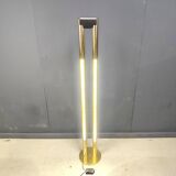 Vintage brass tube light floor lamp, 1980s