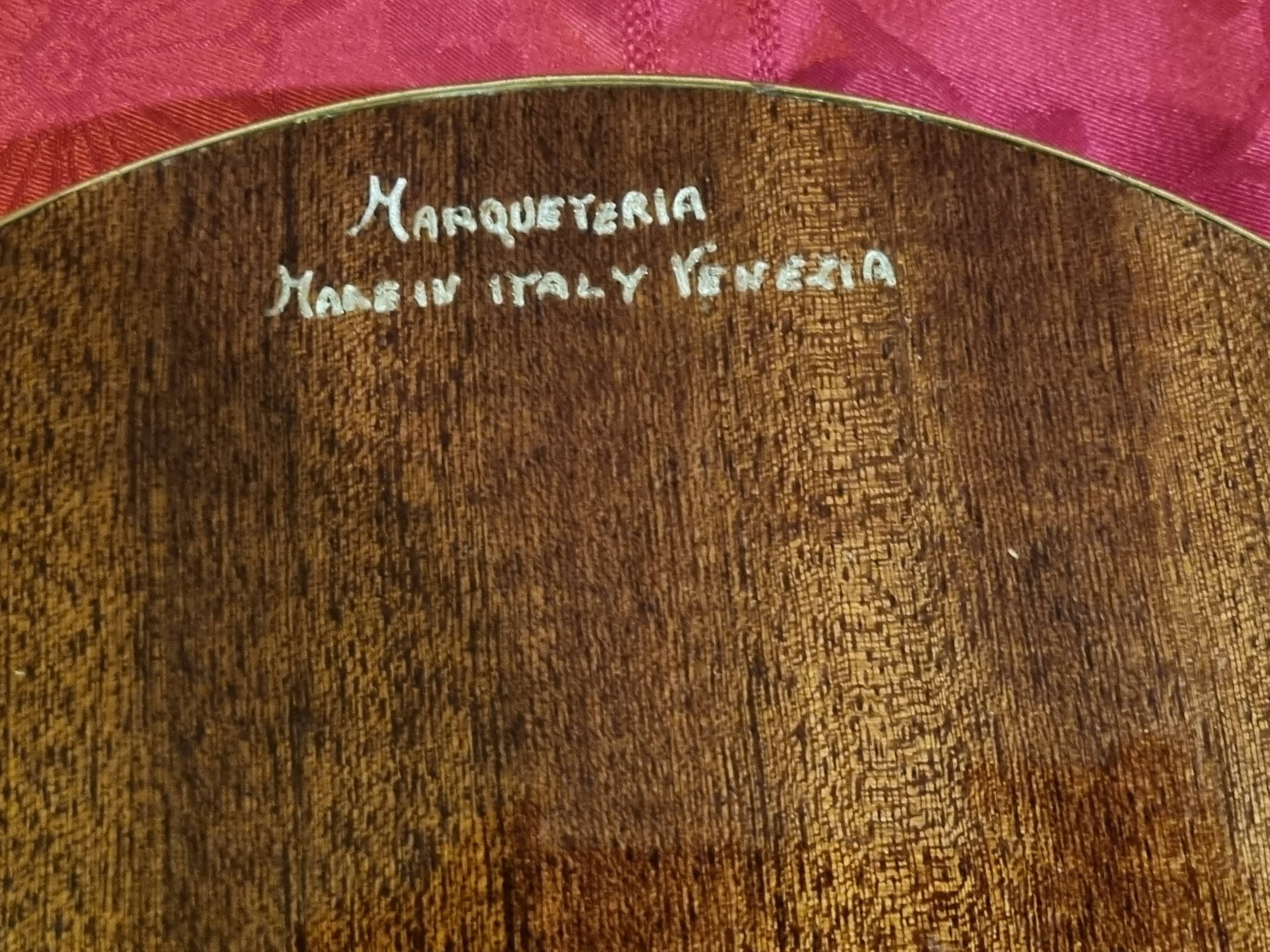 round service tray in Italian marquetry
