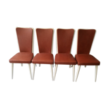 Rare vintage feet compass leatherette chairs 4