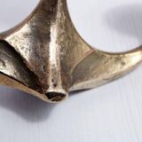 Brutalist bronze candle holder