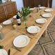 Extendable farmhouse table in solid oak