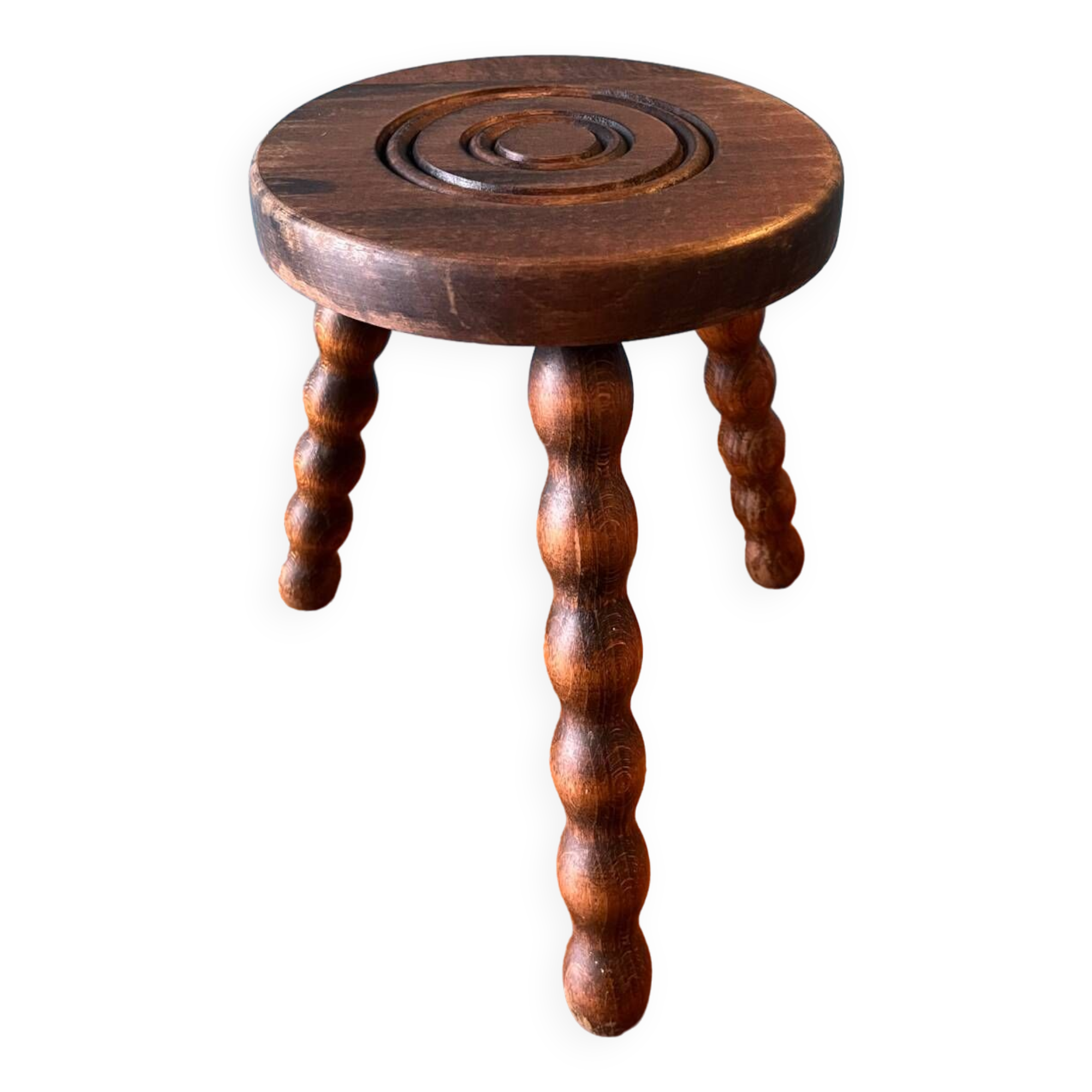 Tabouret tripode en bois