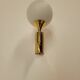 Pair of vintage wall lights in brass and glass from the 70s