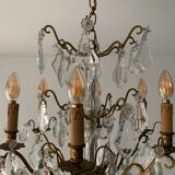 Bronze chandelier and crystal tassels, Louis XVI style