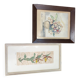 Set of two vintage flower illustrations