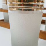 MIRROR PLATTER & ITS 8 VINTAGE 1950 ORANGEADE GLASSES ROCKABILLY 50S 50'S