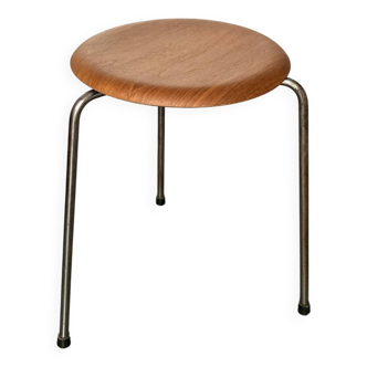 Tabouret Dot N° 3170 d'Arne Jacobsen pour Fritz Hansen en teck, 1965