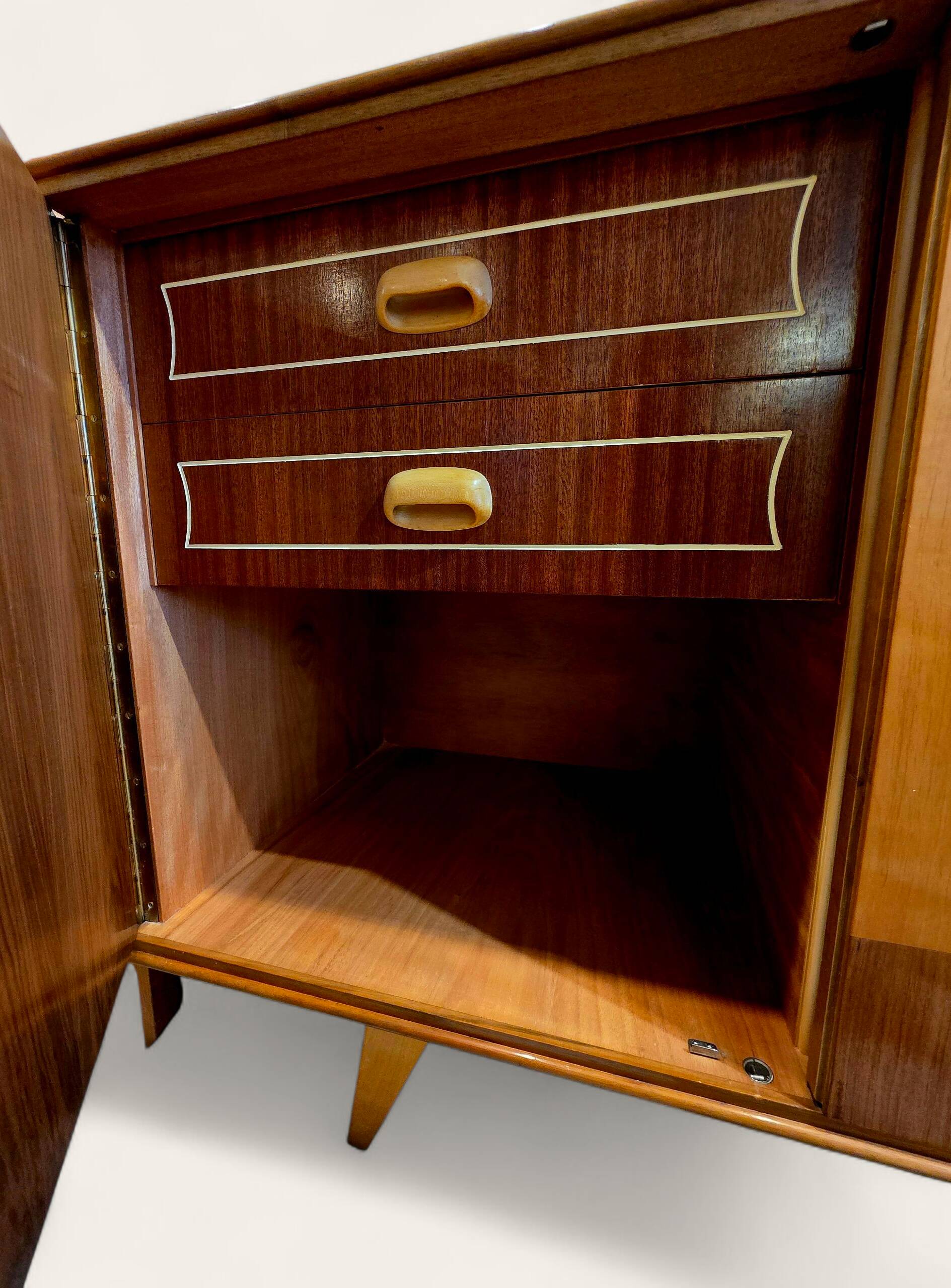 Teak and rosewood enfilade "Jules Perrenoud"