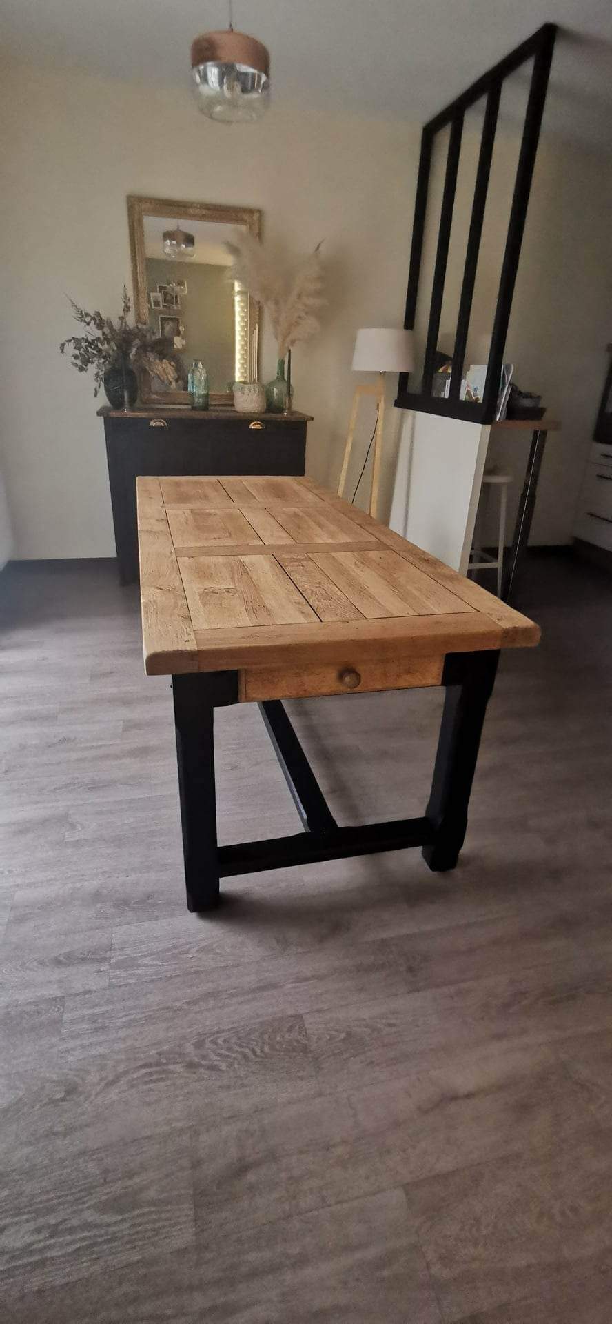 Solid oak farmhouse table
