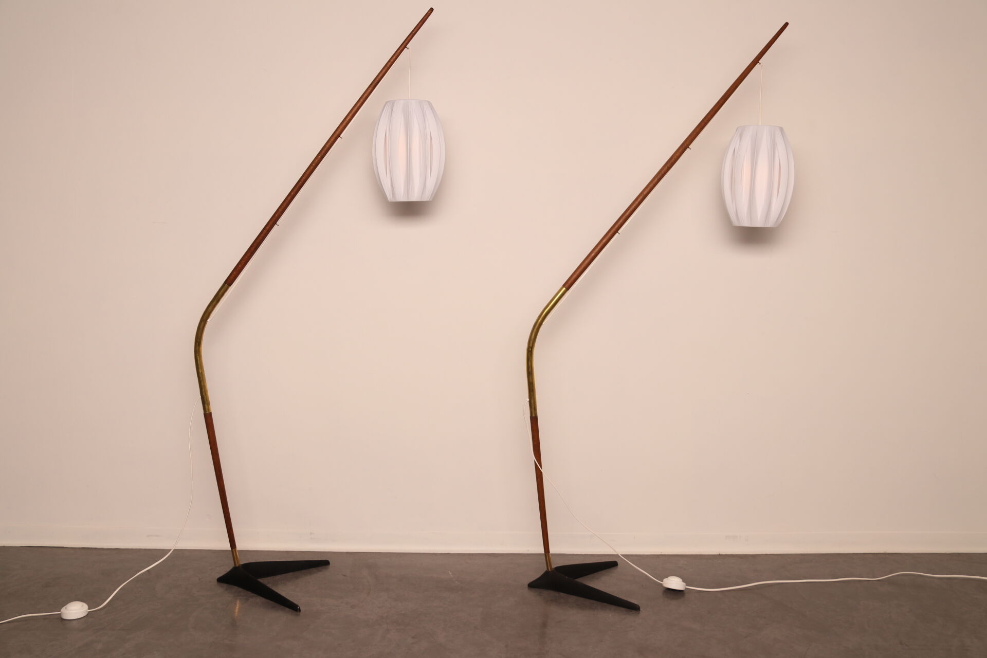Floor lamp 'Fishing Pole' by Svend Aage Holm Sorensen - Denmark - 1950's