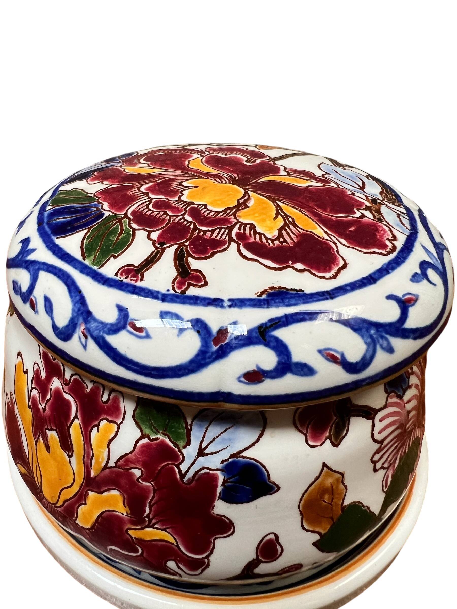 Gien earthenware tea set, peony decoration