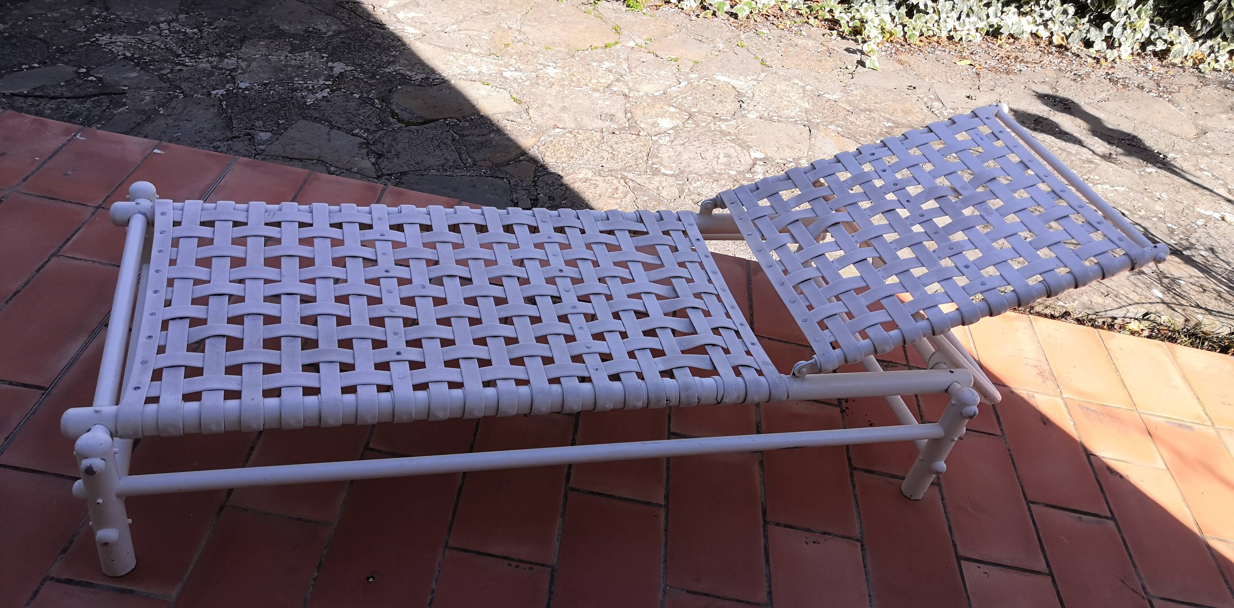 Vintage woven deckchair Triconfort 1980 France