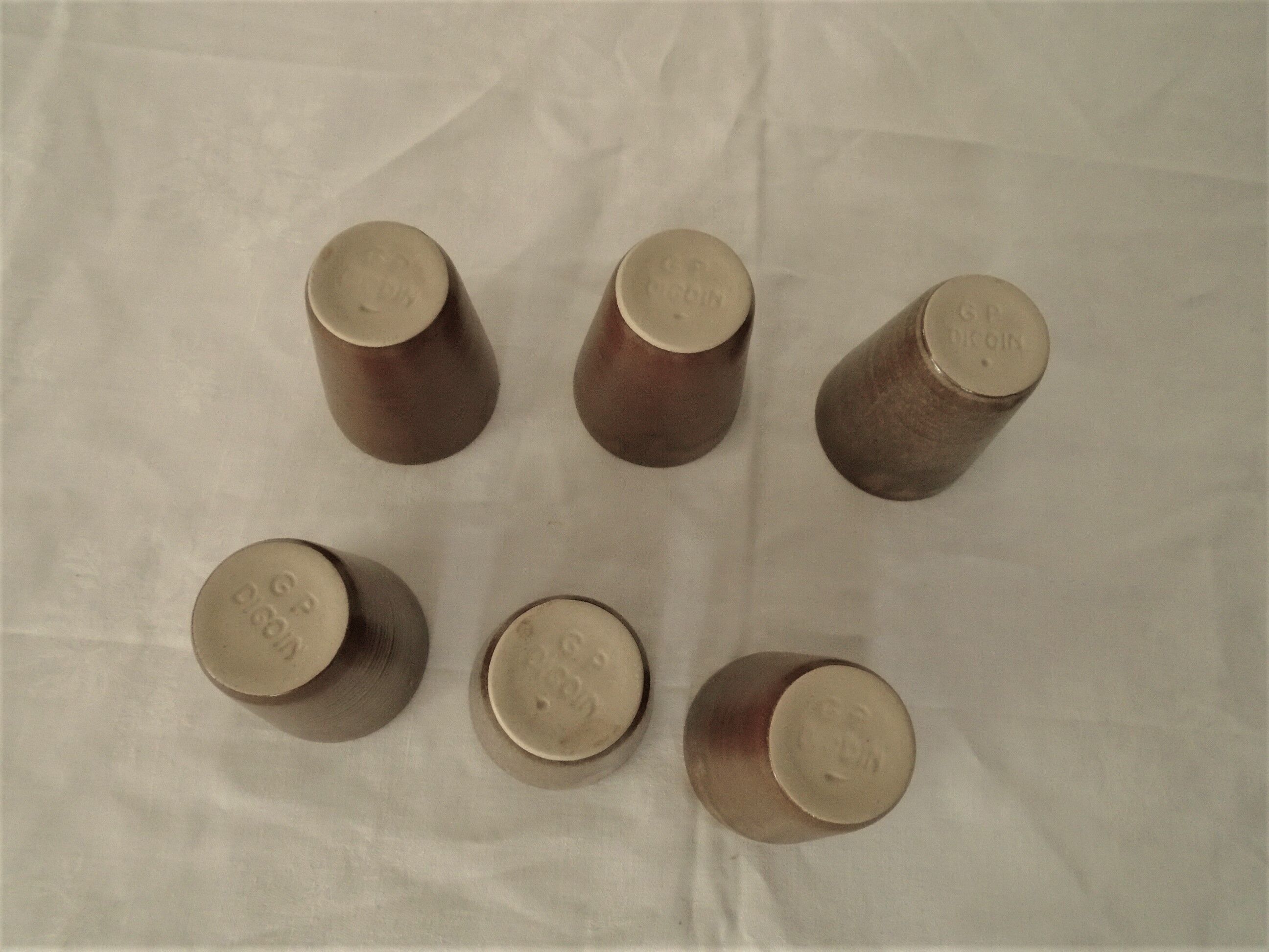 6 glasses digoin france vintage