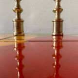 Paire d'anciens bougeoirs en laiton