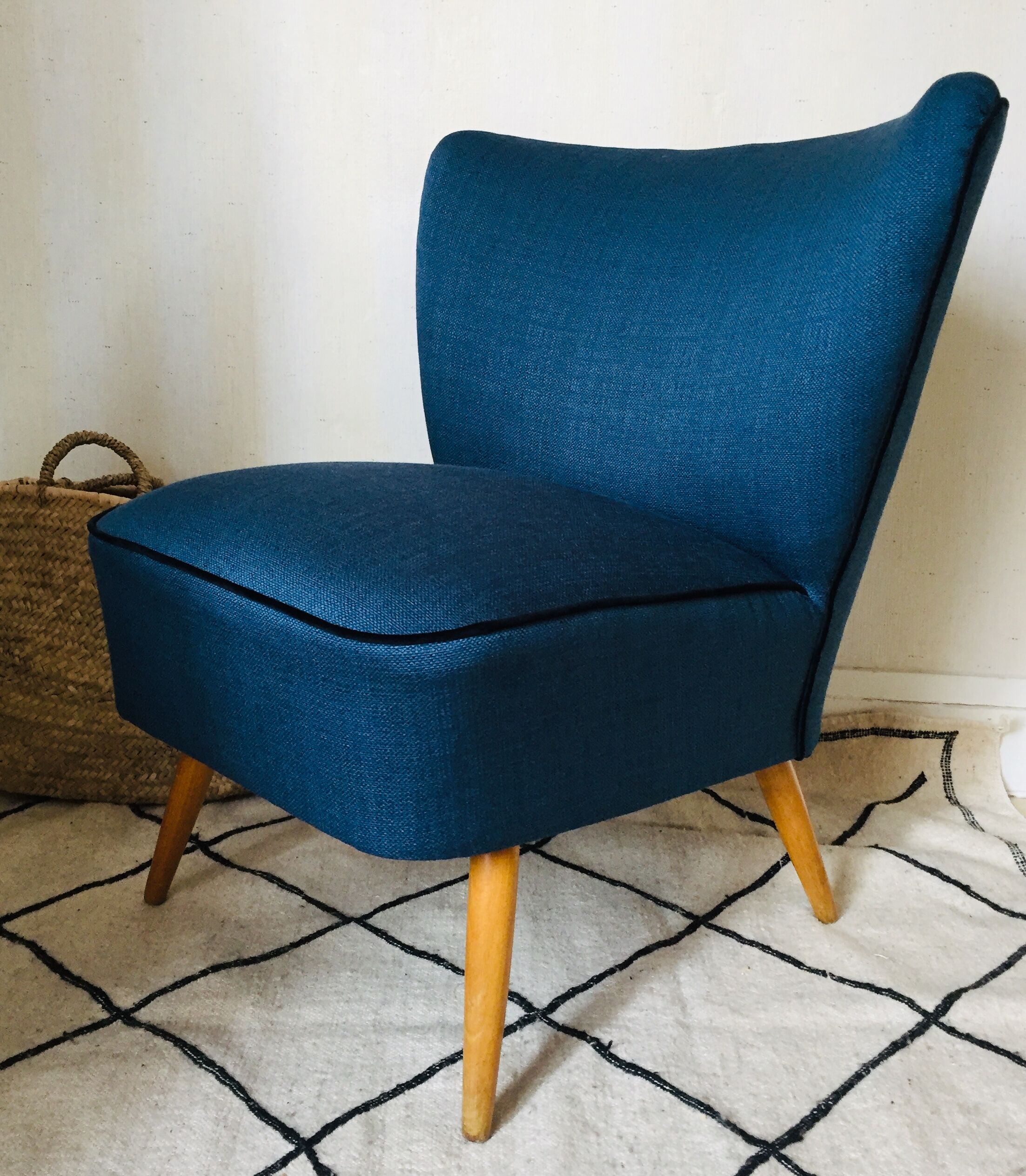 Peacock blue cocktail armchair
