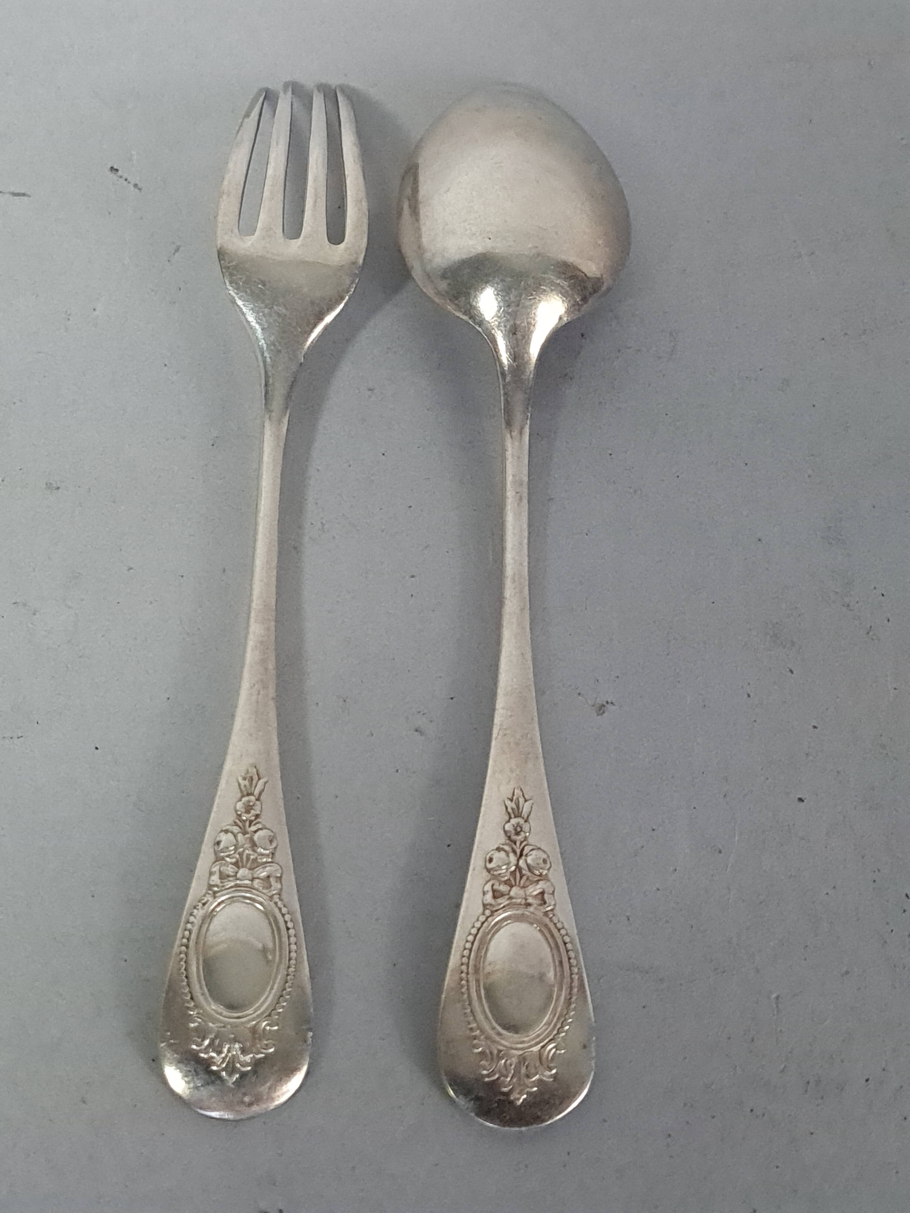 12 spoons & 11 forks Cailar Bayard (Christofle) silver-plated metal D178