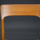 Danish Teak Dining Chair with Wicker by Henning Kjaernulf for Koruo Stolefabrik, 1960s