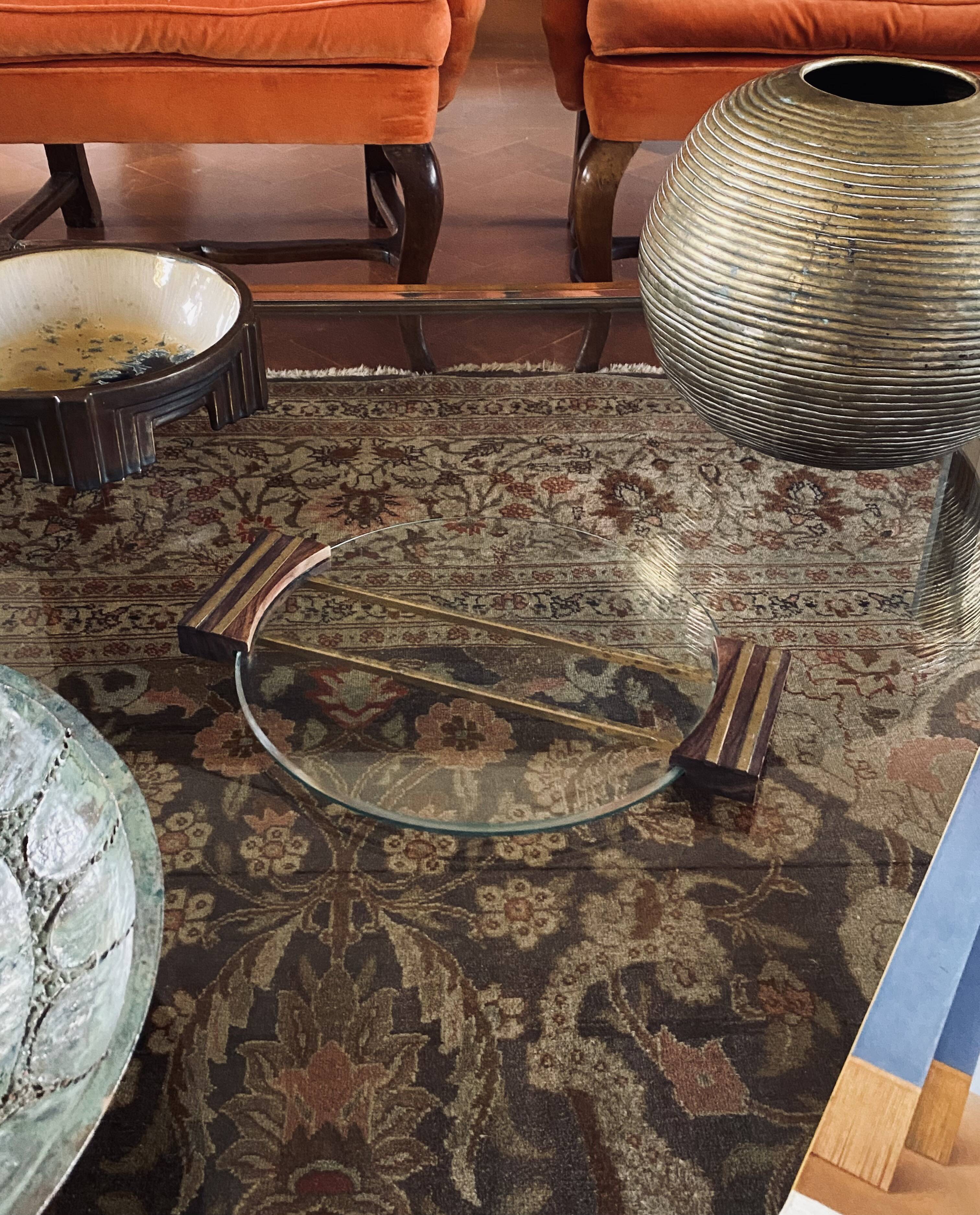 Art deco glass tray, France 1930s