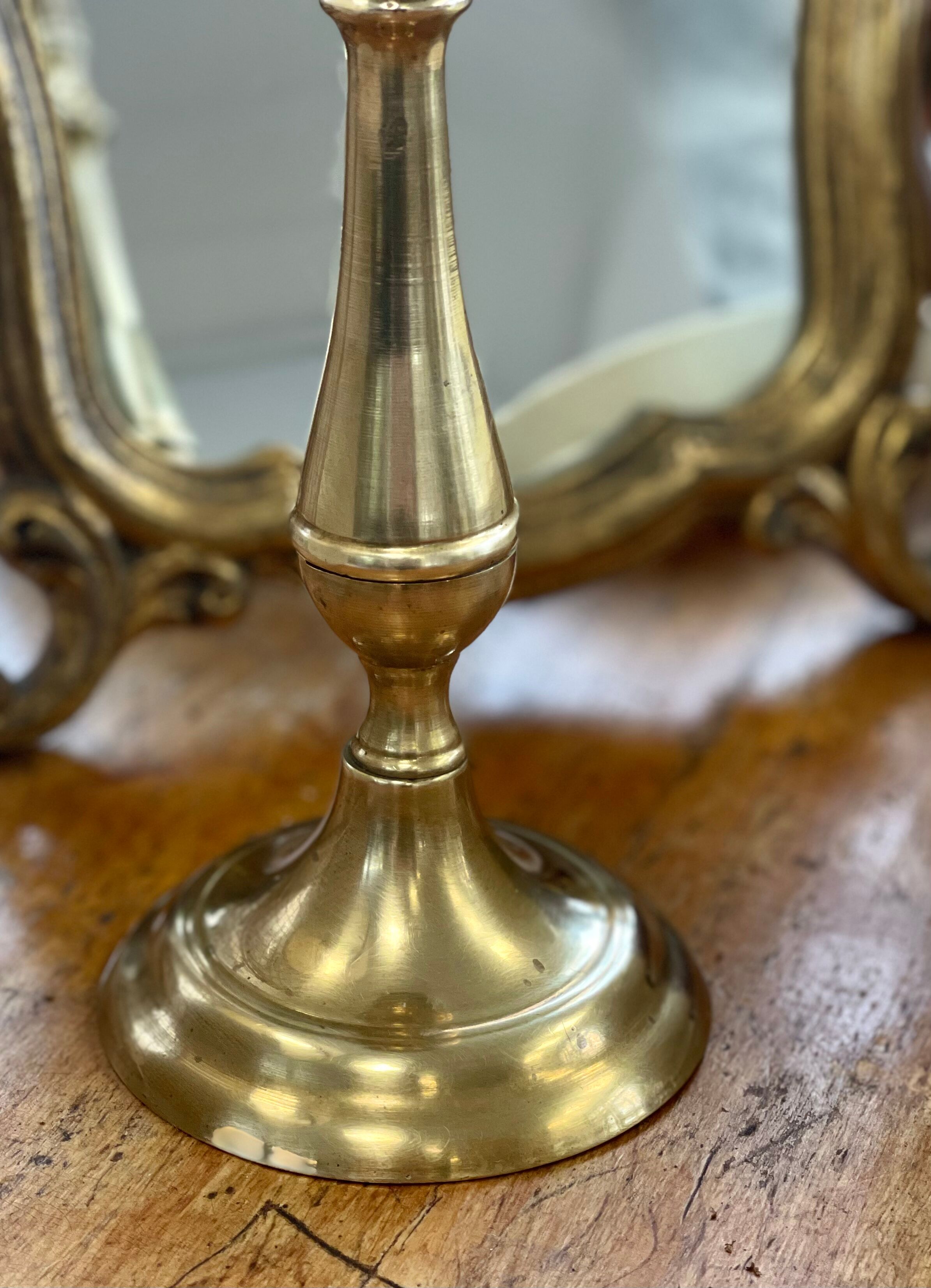 Old brass candle holder