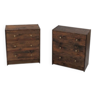 Couple de commodes style rustique
