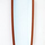 Big fully restored teak wall mirror / Mid-century Danish modern design / 1960s