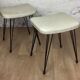 Pair of Eiffel foot stools and 60s skai seating