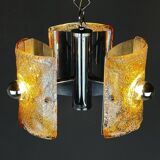 Murano glass chandelier ice mid-century by Av Mazzega, Italy, 1970s