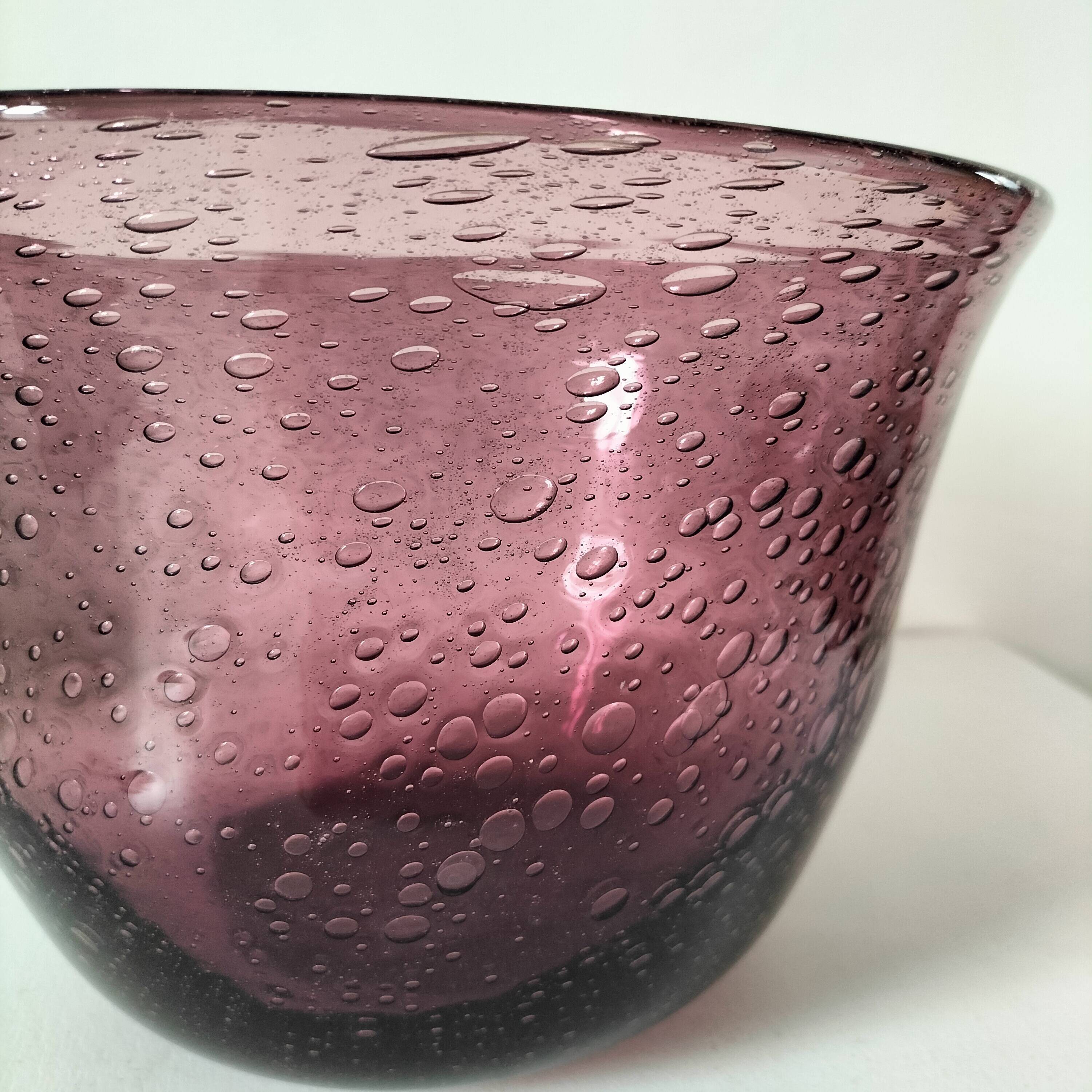 Large Biot style bubble glass salad bowl