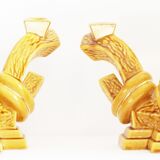 Pair of ceramic candlestick lamps