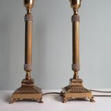 2 pieds de lampe laiton années 1970