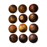 Set of 12 wooden bowls
