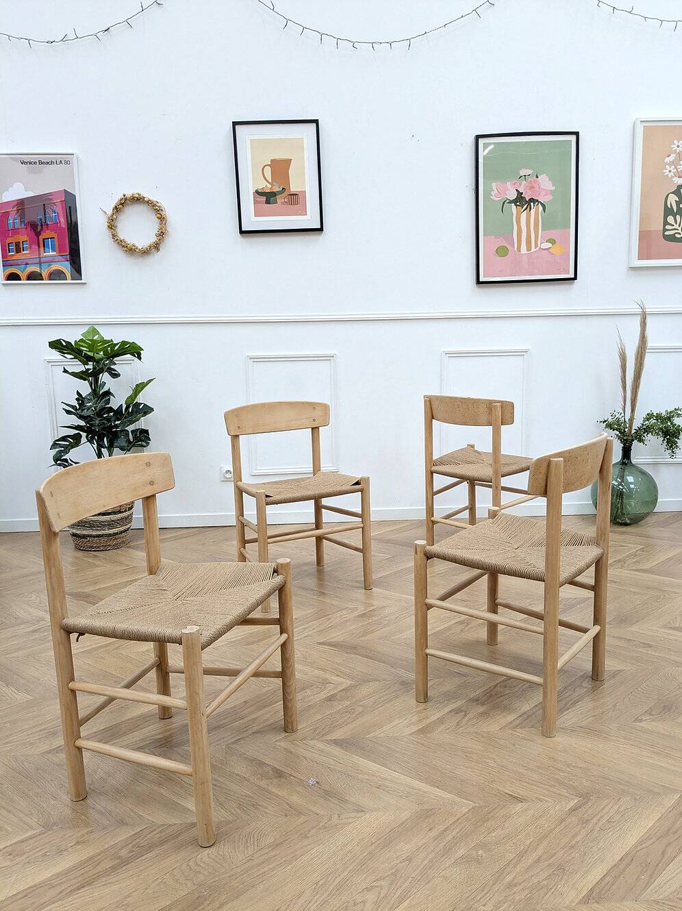 4 J39 Folkestol chairs by Borge Mogensen