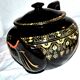 Sarreguemines Rockingham black earthenware teapot 1900