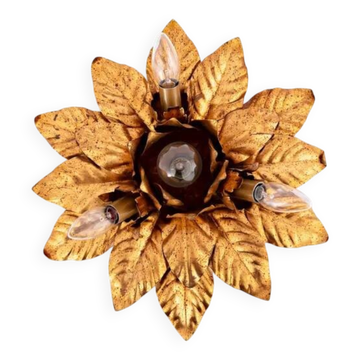 Vintage Italian floral ceiling light with 4 bulbs.