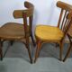 Lot de 4 chaise de bistrot en bois vintage