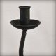Pair of postmodern brutalist candlesticks in wrought iron, France, 1980s